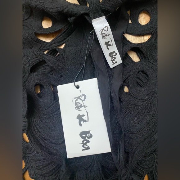 Rat And Boa Black Cut Out Lace Halter Dress Womens Small NWT - Picture 5 of 9